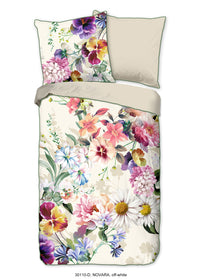 Descanso Satin Duvet Cover "Novara" - Ecru - Rits
