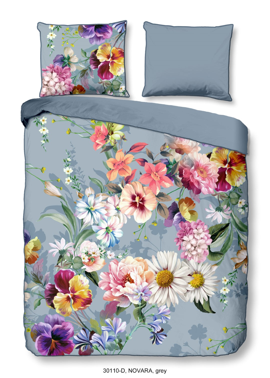 Descanso Satin Duvet Cover "Novara" - Grau - Dubbele instopflap