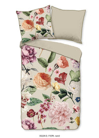 Descanso Satin Bettdecke "Fiori" - Sand - Rits