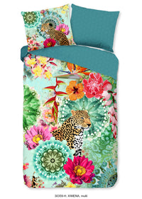 HIP Satin-Bettwäsche „Ximena“ – Blumen & Tiere in lebendigem Multicolor