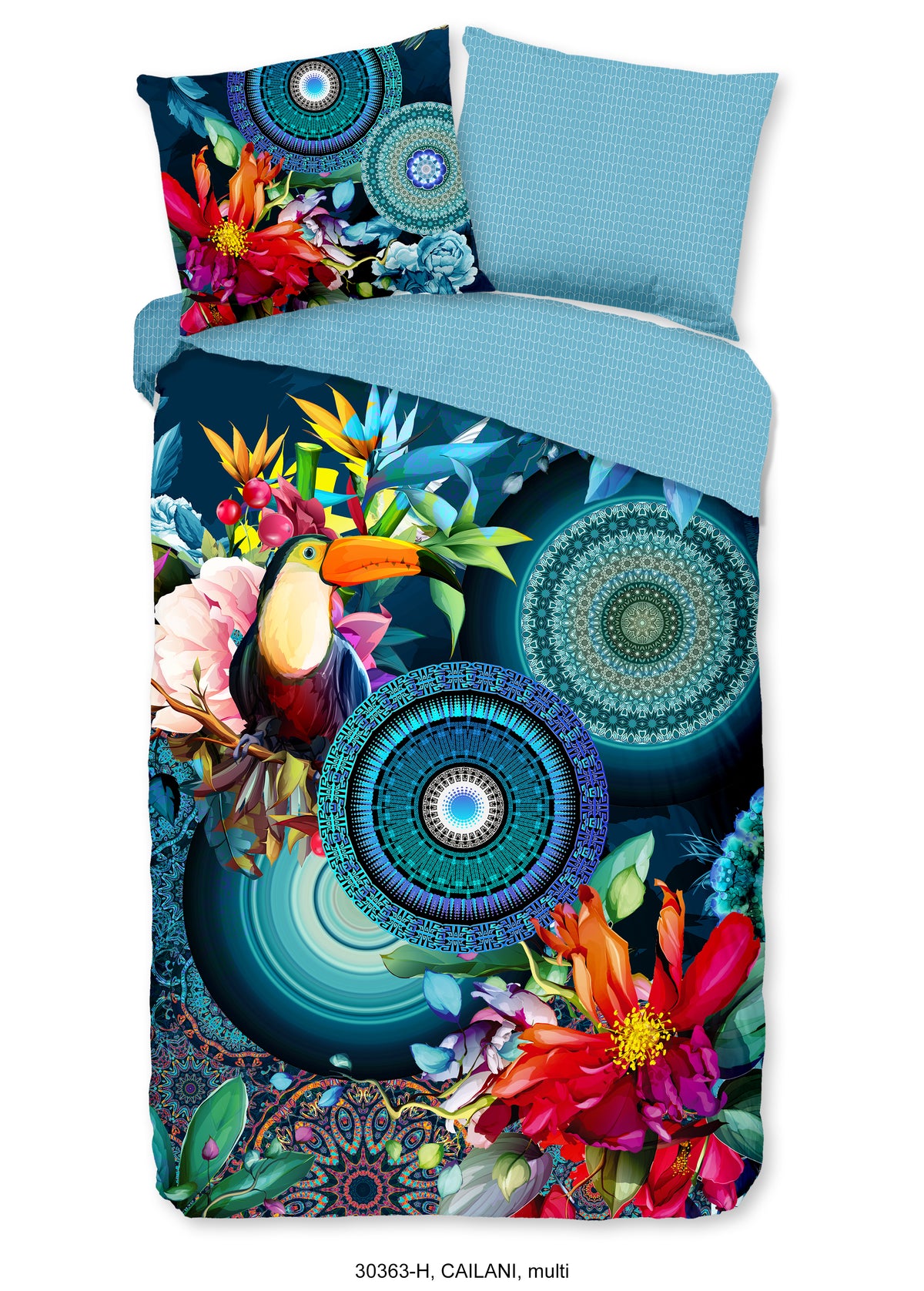 Hip Satin Duvet Cover "Cailani" - Multi - Dubbele instopflap
