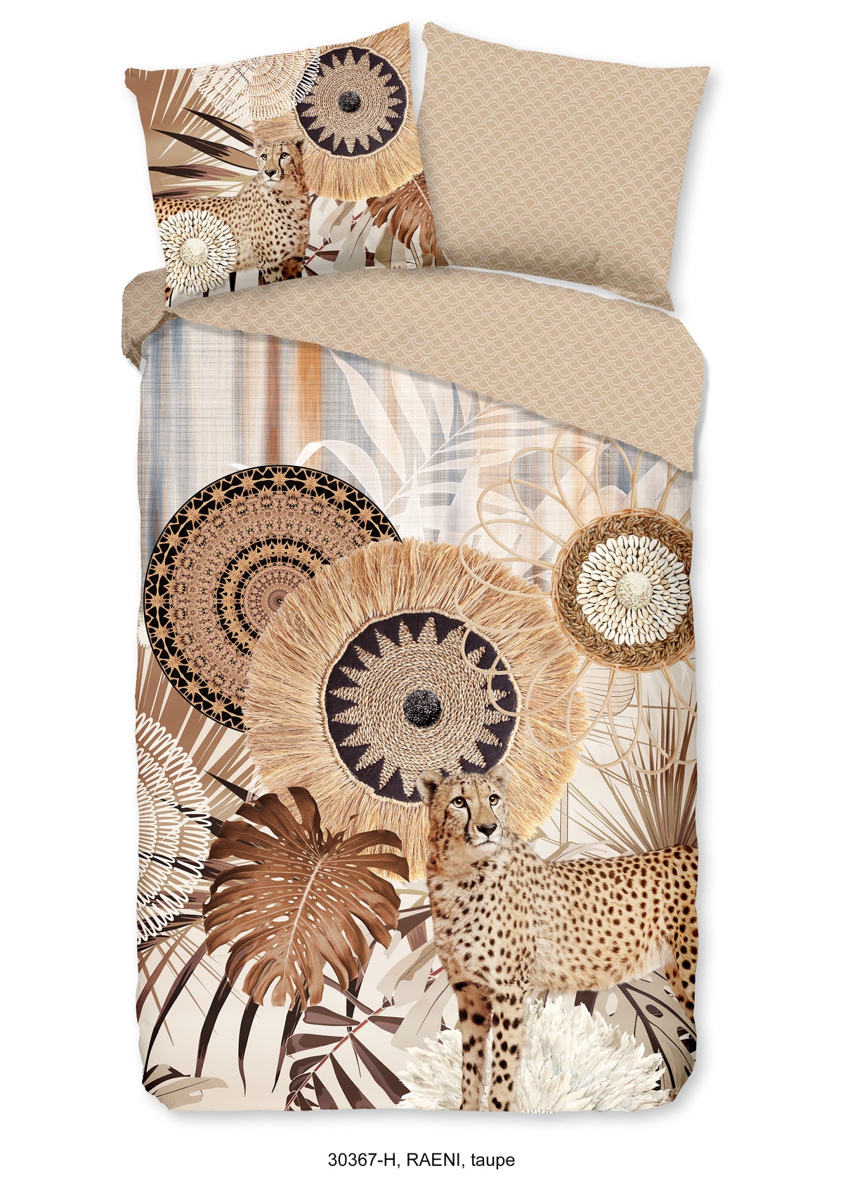 Hip Satin Duvet Cover "Raeni" - Taupe - Dubbele instopflap