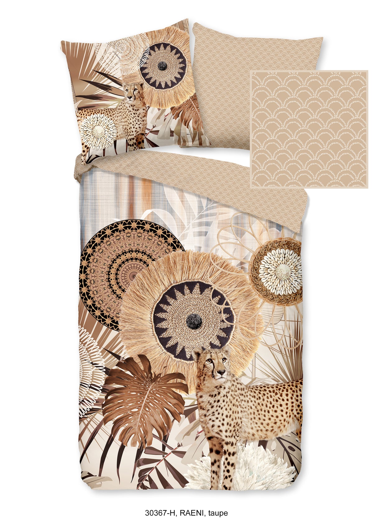 Hip Satin Duvet Cover "Raeni" - Taupe - Rits