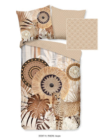Hip Satin Duvet Cover "Raeni" - Taupe - Rits
