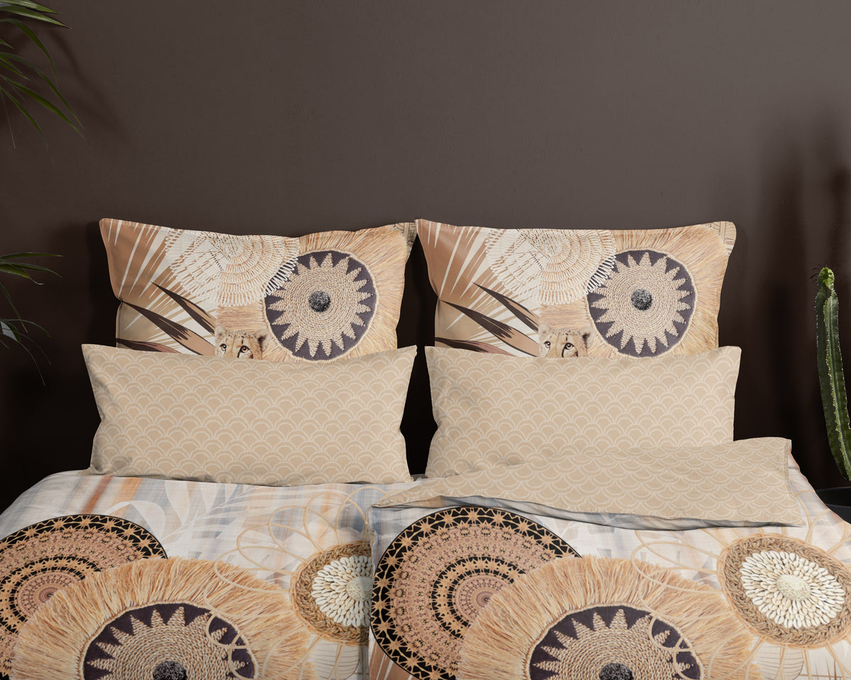 Hip Satin Duvet Cover "Raeni" - Taupe - Rits