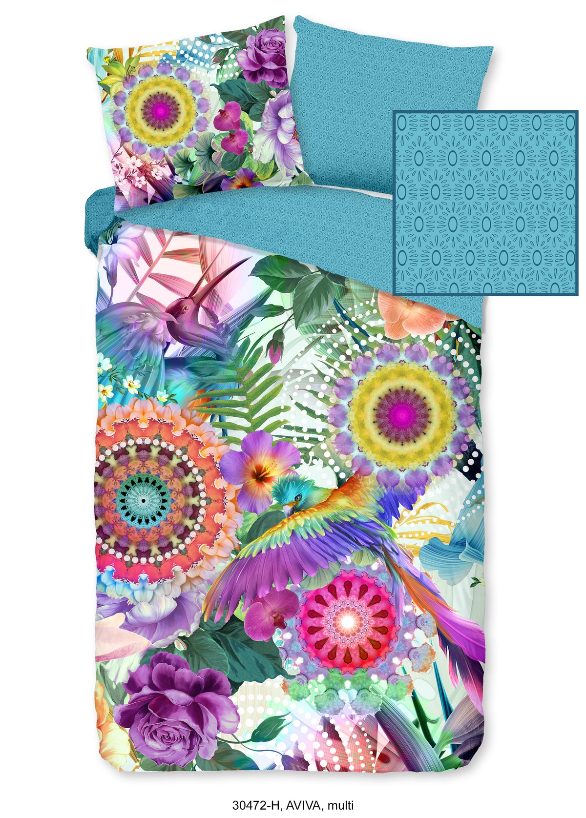 Hip Satin Duvet Cover "Aviva" - Multi - Rits