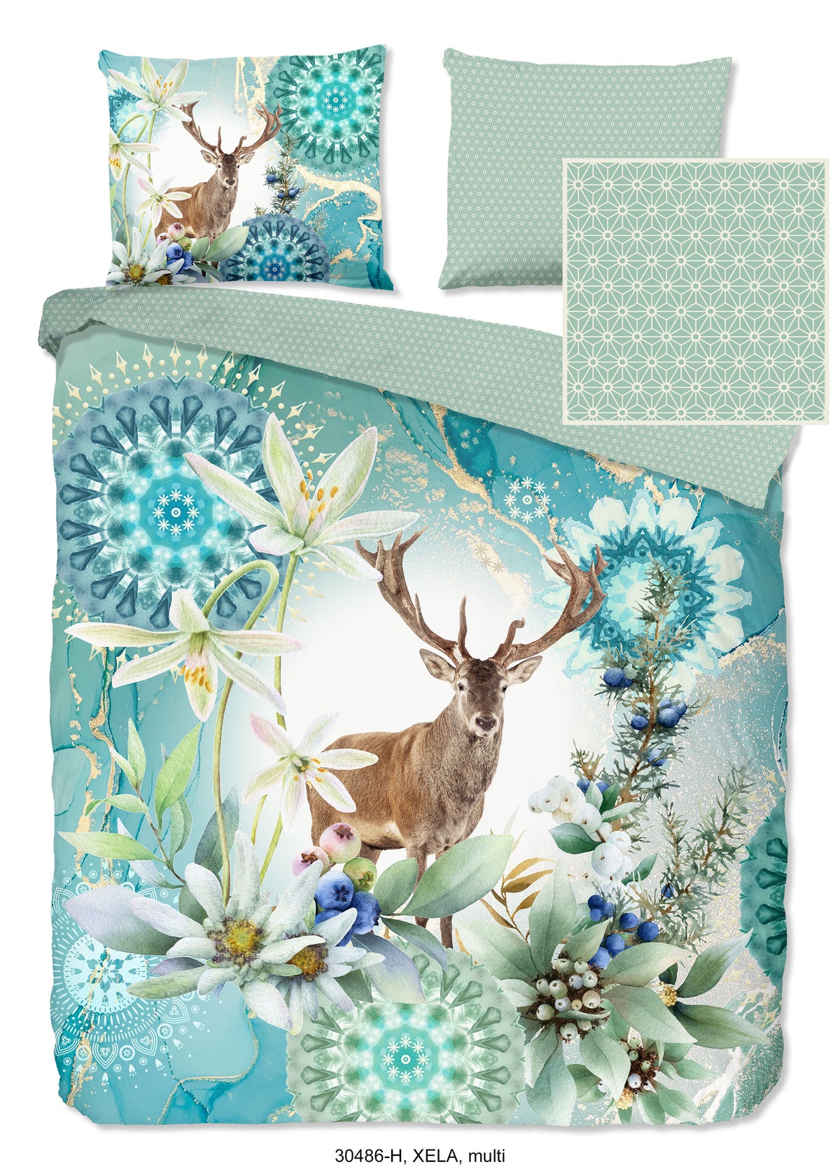 Hip Satin Duvet Cover "Xela" - Multi - Dubbele instopflap