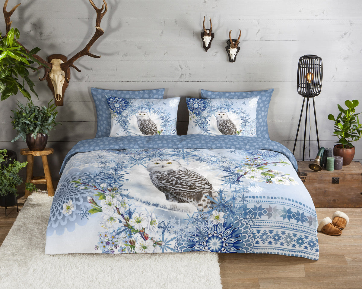Hip Flanellen Duvet Cover "Phalini" - Blau - Dubbele instopflap