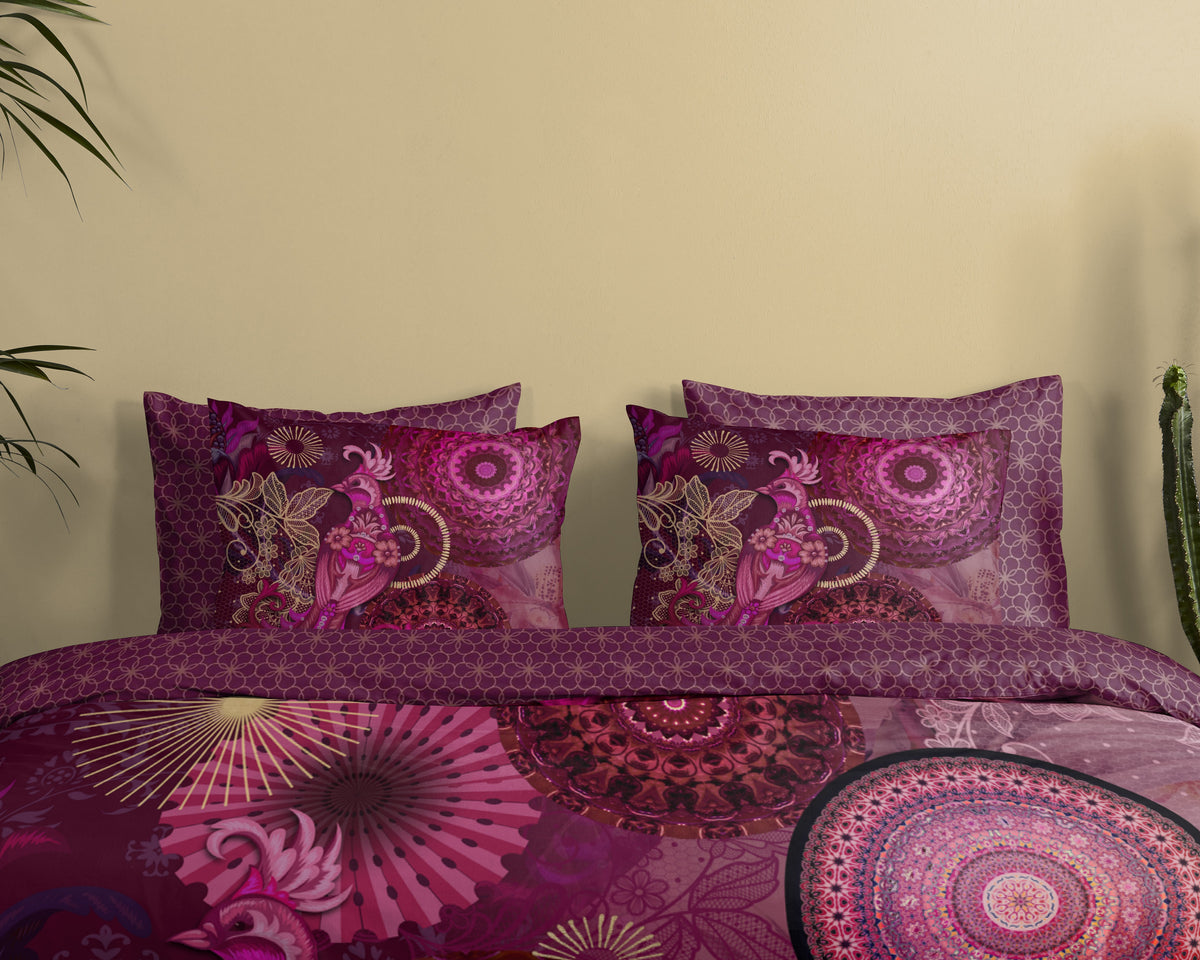 Hip Satin Duvet Cover "Miska" - Bordeaux - Dubbele instopflap