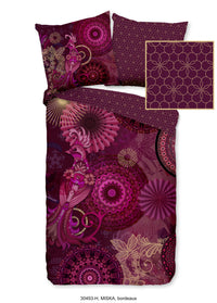 Hip Satin Duvet Cover "Miska" - Bordeaux - Rits