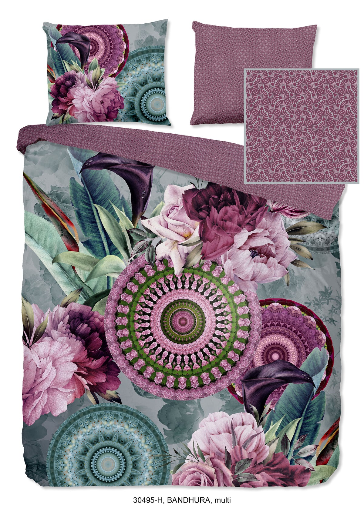 Hip Satin Duvet Cover "Bandhura" - Multi - Dubbele instopflap