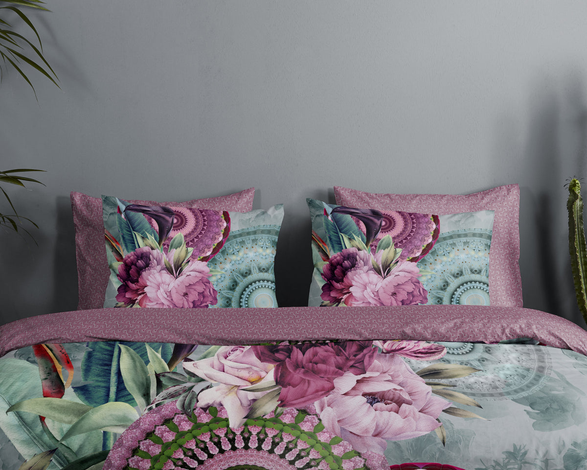 Hip Satin Duvet Cover "Bandhura" - Multi - Dubbele instopflap