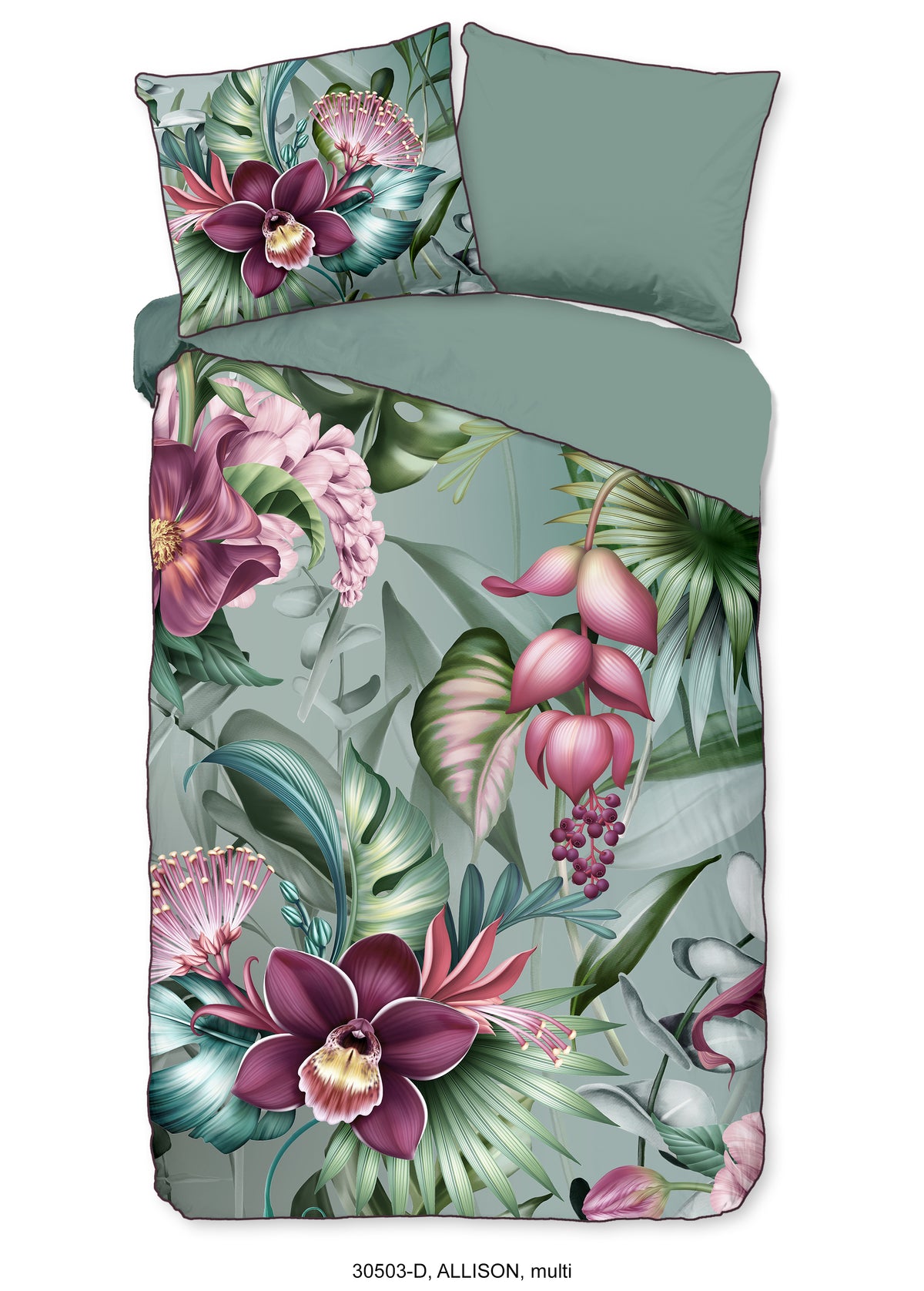 Descanso Satin Bettdecke "Allison" - Multi - Dubbele instopflap