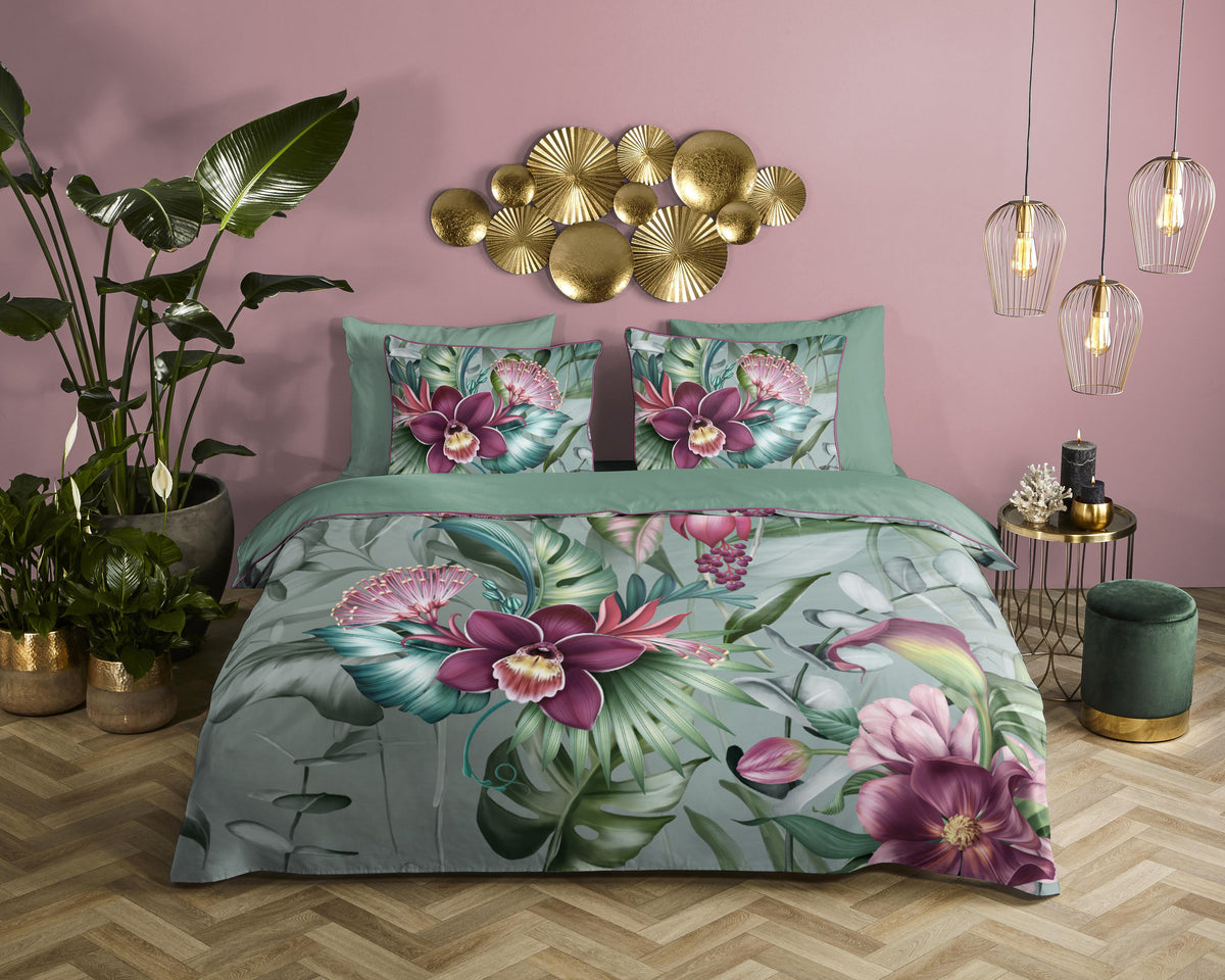 Descanso Satin Bettdecke "Allison" - Multi - Dubbele instopflap