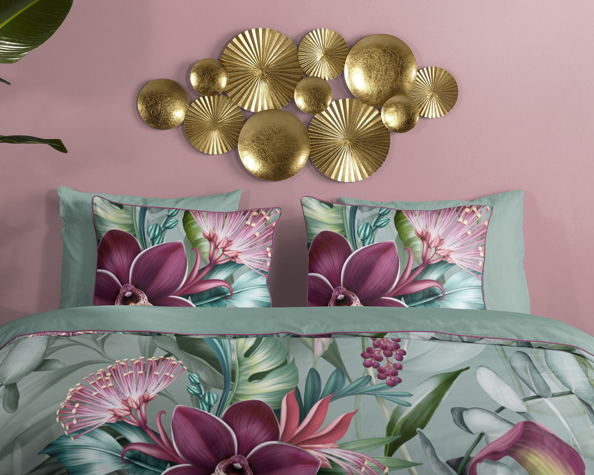 Descanso Satin Bettdecke "Allison" - Multi - Dubbele instopflap