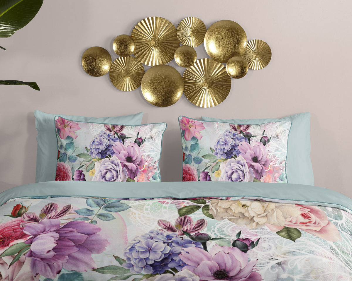 Descanso Satin Bettdecke "Anamin" - Multi - Dubbele instopflap