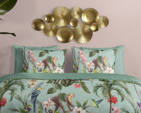 Descanso Satin Bettdecke "Ignadi" - grün - Dubbele instopflap
