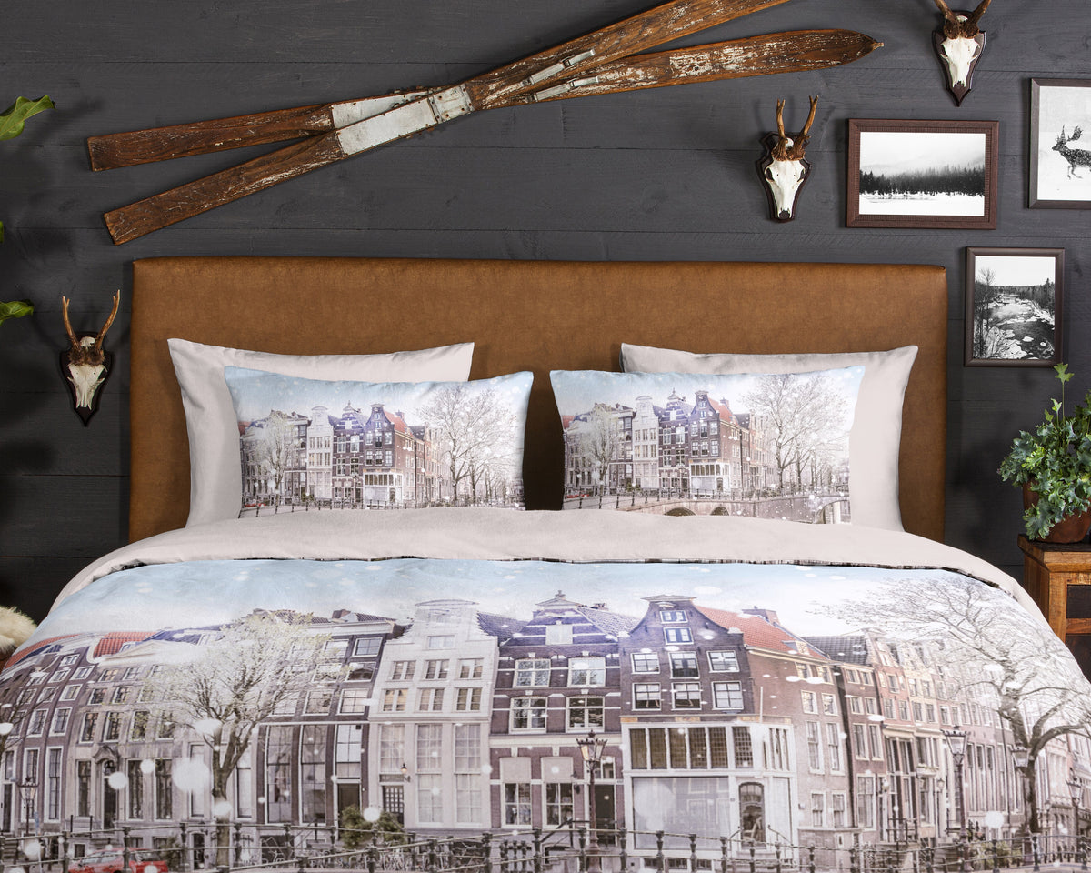 Guten Morgen Flanellen Duvet Cover "Amsterdam" - Multi - Dubbele instopflap