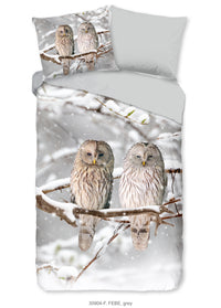 Guten Morgen Flanellen Duvet Cover "FEBE" - Grau - Dubbele instopflap