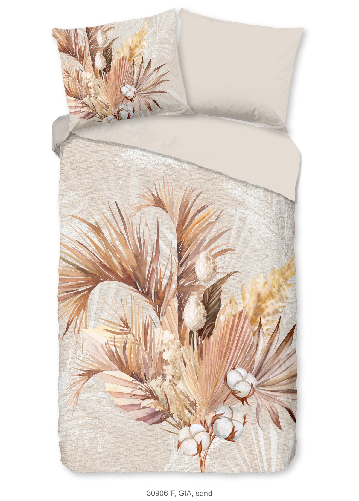 Guten Morgen Flanellen Duvet Cover "Gia" - Sand - Dubbele instopflap