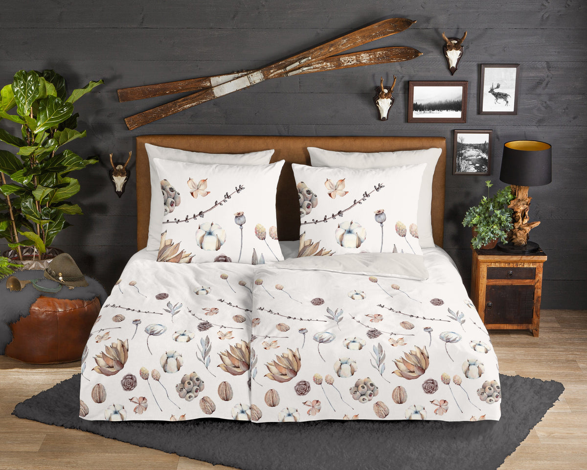 Guten Morgen Flanellen Duvet Cover "Mirre" - Sand - Rits