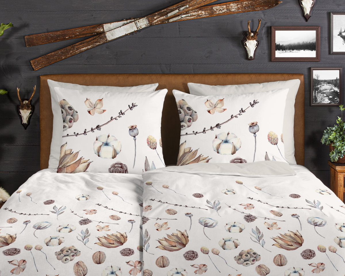 Guten Morgen Flanellen Duvet Cover "Mirre" - Sand - Rits