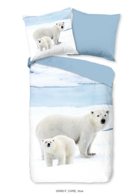 Guten Morgen Flanellen Duvet Cover "Care" - Blau - Rits