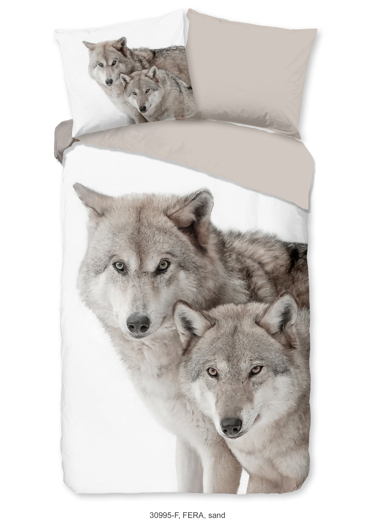 Guten Morgen Flanellen Duvet Cover "Fera" - Sand - Dubbele instopflap