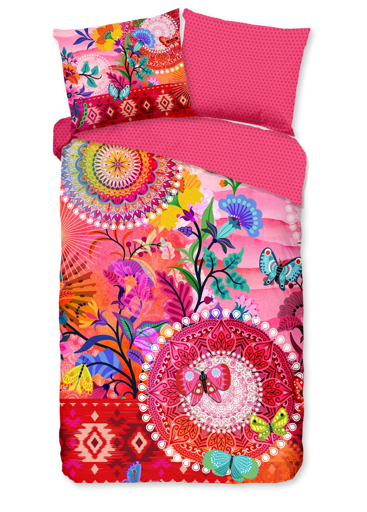 Hip Satin Duvet Cover "Giselah" - Multi - Dubbele instopflap