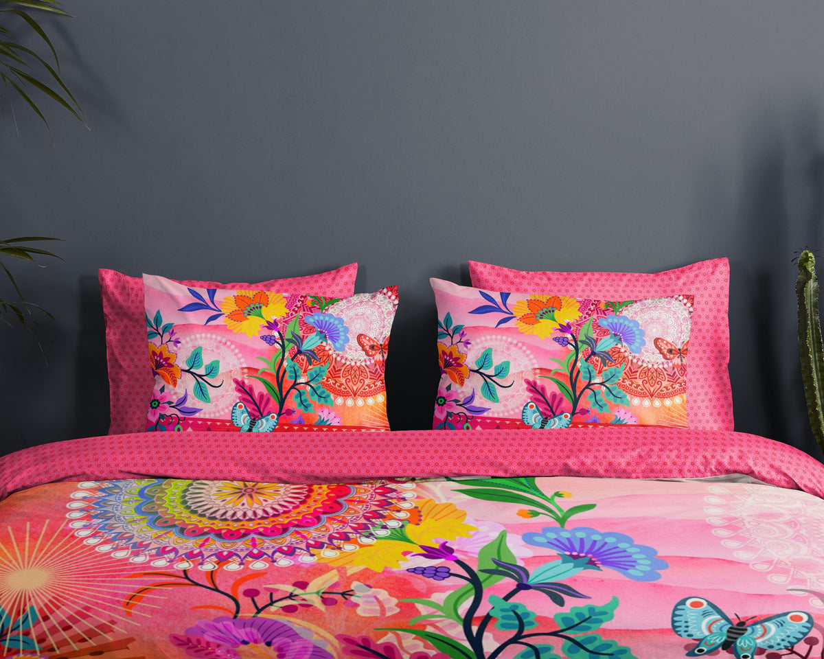 Hip Satin Duvet Cover "Giselah" - Multi - Dubbele instopflap
