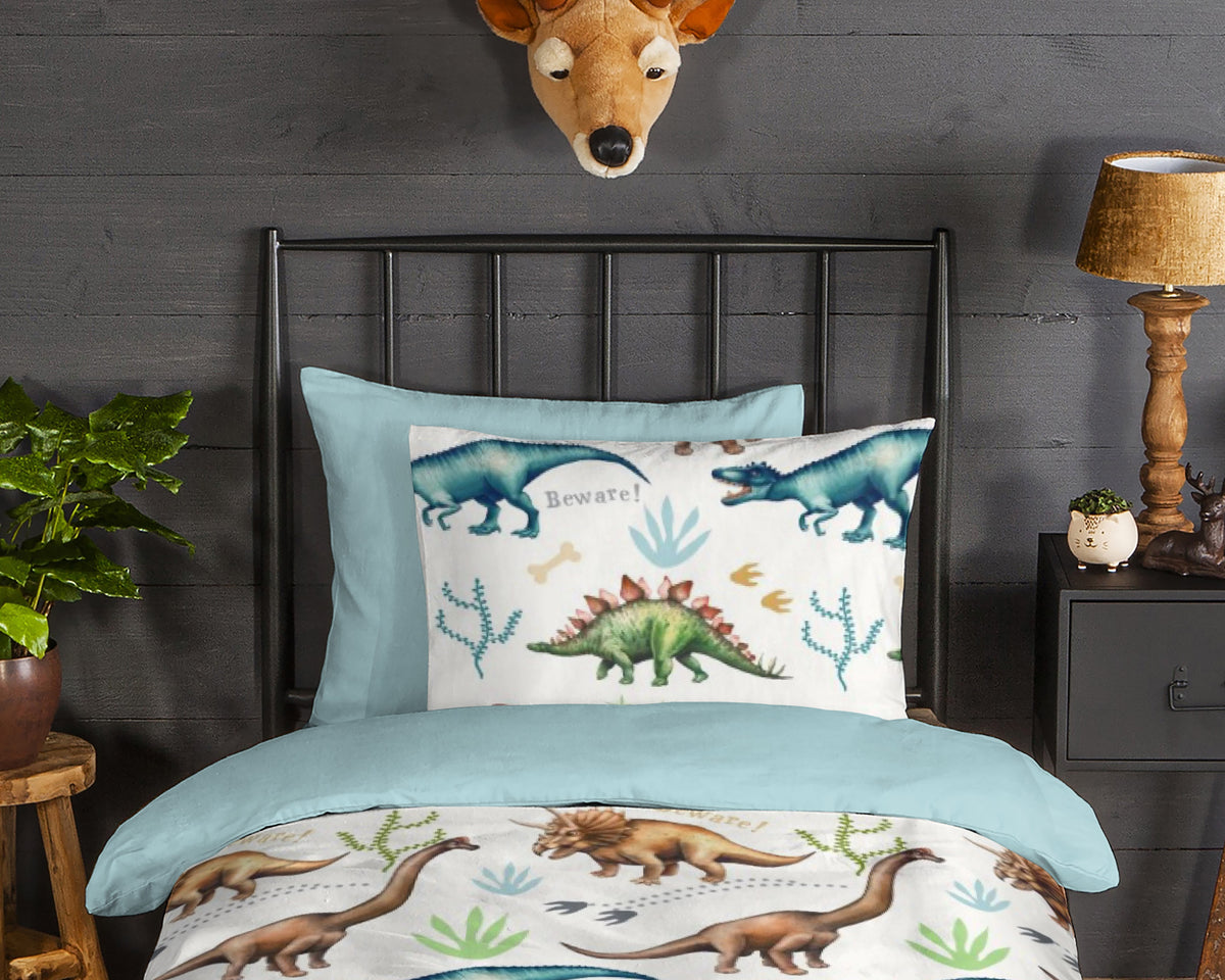 Guten Morgen Flanellen Duvet Cover "Dino" - Multi - Rits
