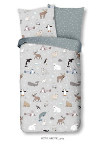 Guten Morgen Flanellen Children's Cupbed Cover "Arctic" - Grau - Rits