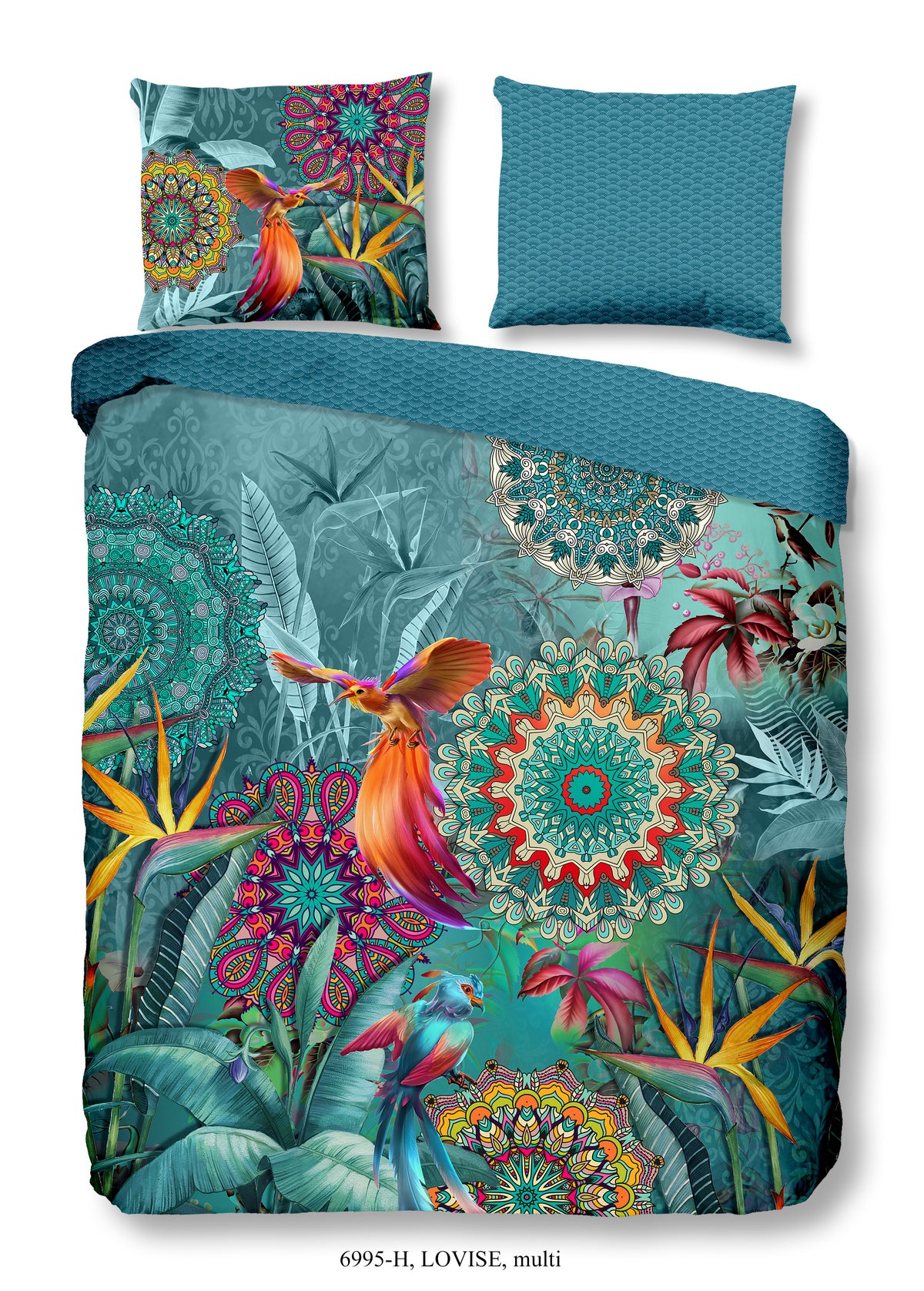 Hip Satin Duvet Cover "Lovise" - Multi - Dubbele instopflap