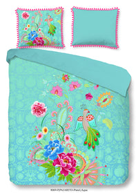 Glück Percal Duvet Cover "Pajarito" - Aqua - Dubbele instopflap