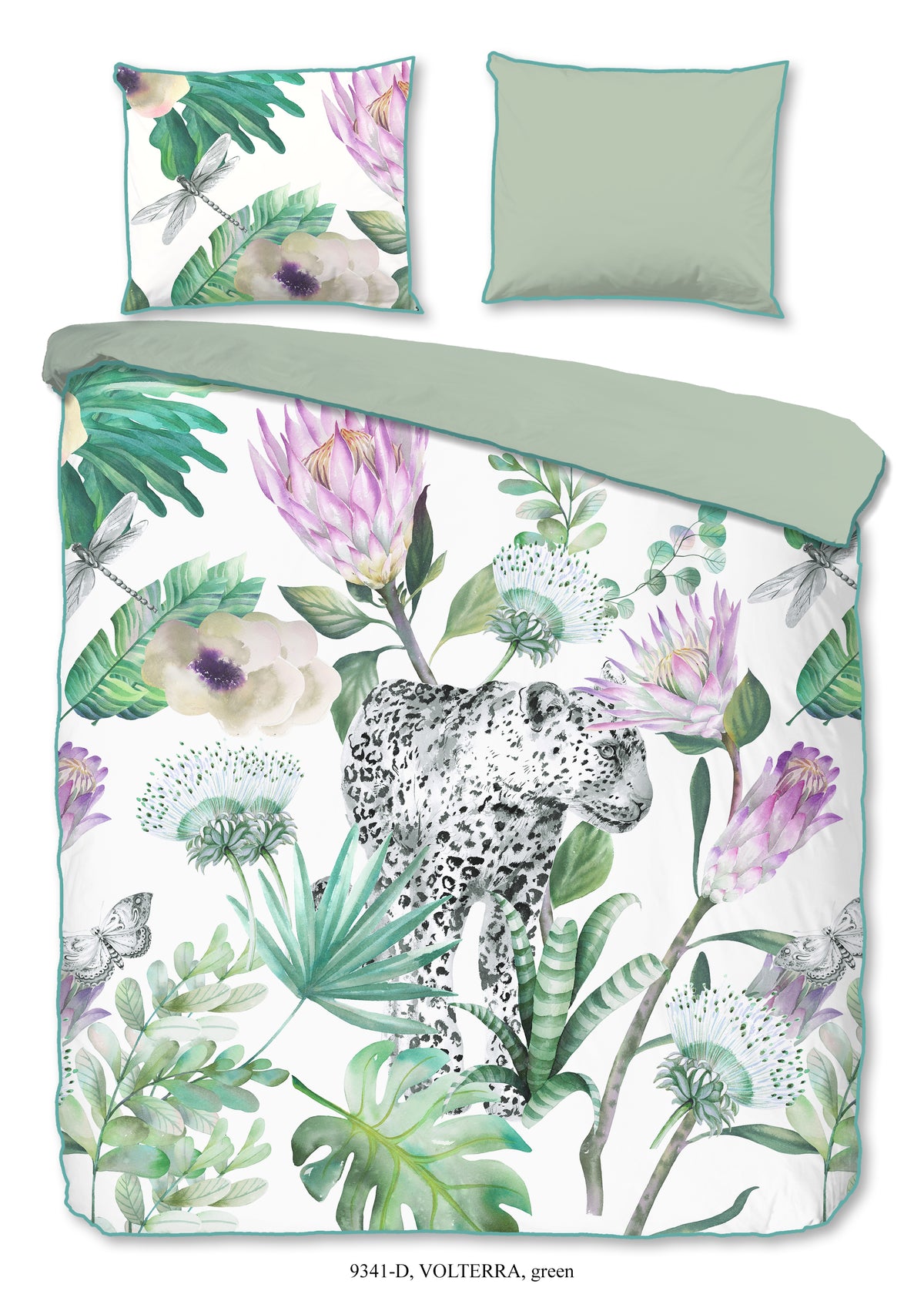Descanso Satin Duvet Cover "Volterra" - Grün - Dubbele instopflap