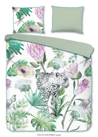 Descanso Satin Duvet Cover "Volterra" - Grün - Dubbele instopflap