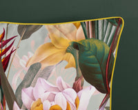Descanso Satin Bettdecke "Modena" - Grün - Dubbele instopflap