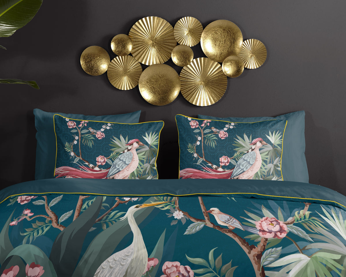 Descanso Satin Duvet Cover "Sarenza" - Benzin - Dubbele instopflap