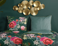 Descanso Satin Duvet Cover "Simone" - Grün - Rits