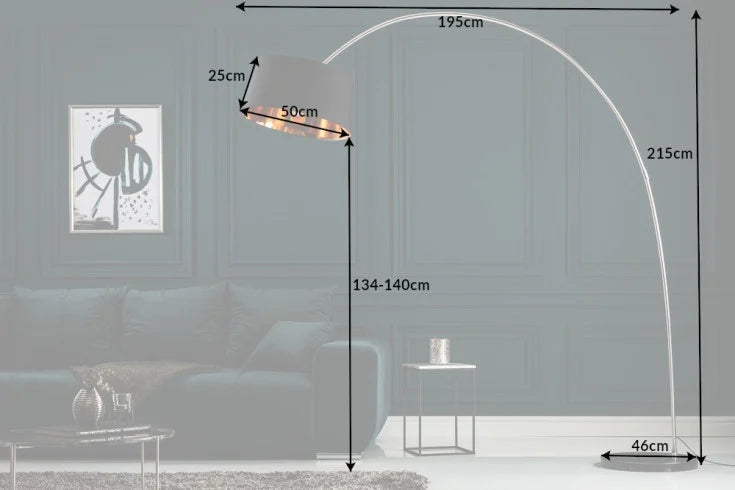 FORMA design arc lamp 215cm black gold floor lamp with marble base