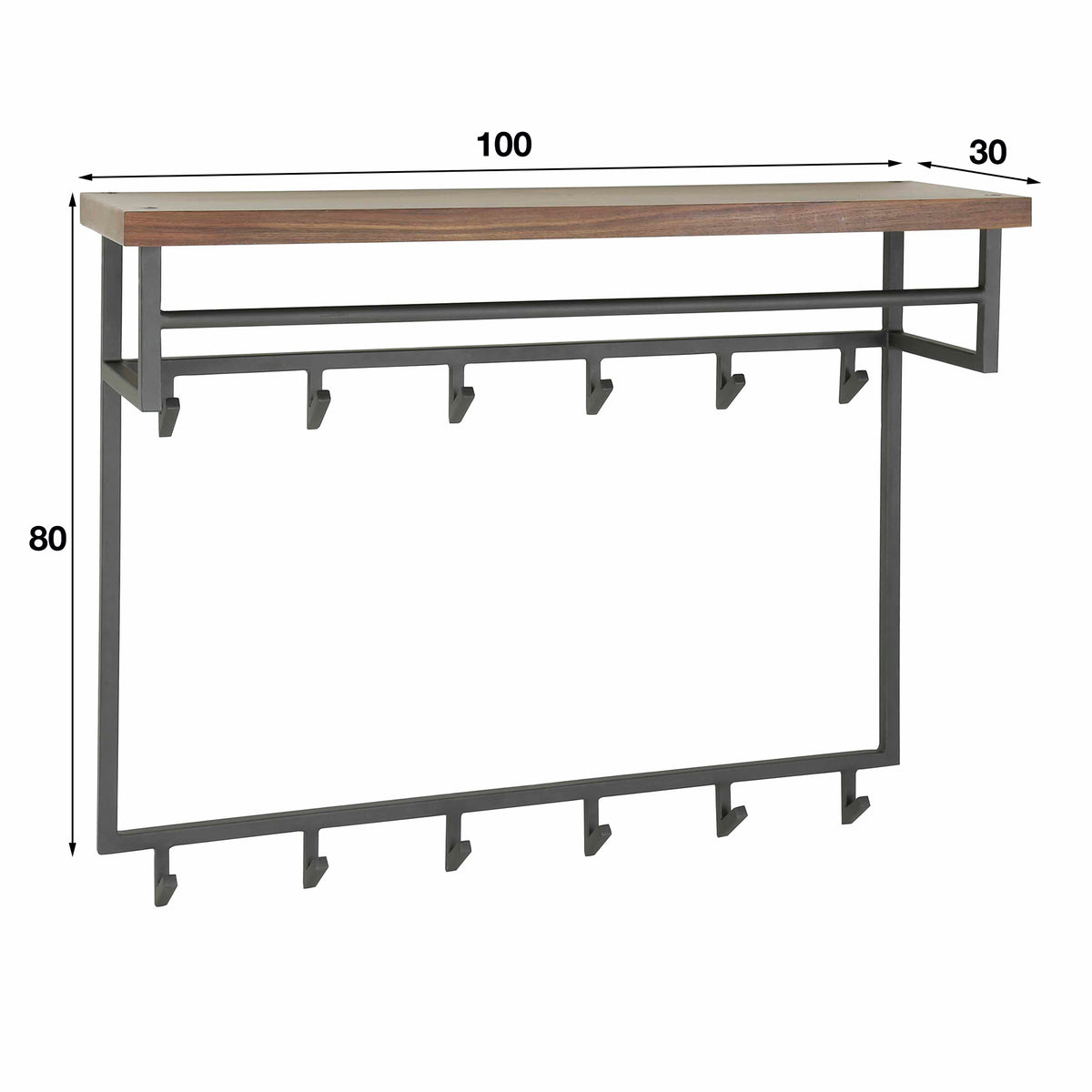 Garderobe Daytona hoch Hutablage 12 Haken / Massiv Saja