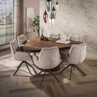 Arcadia Triangle Esstisch 165 cm Massivholz Akazie Braun – Design Esstisch mit Mittelfuß