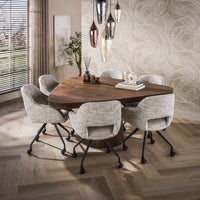 Arcadia Triangle Esstisch 165 cm Massivholz Akazie Braun – Design Esstisch mit Mittelfuß