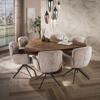 Arcadia Triangle Esstisch 165 cm Massivholz Akazie Braun – Design Esstisch mit Mittelfuß