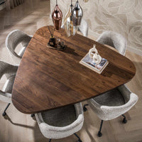 Arcadia Triangle Esstisch 165 cm Massivholz Akazie Braun – Design Esstisch mit Mittelfuß