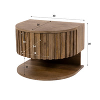 Nachttisch Ridge shelve schwebend 1 Schublade / Massiv Mango sand