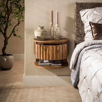 Nachttisch Ridge shelve schwebend 1 Schublade / Massiv Mango sand