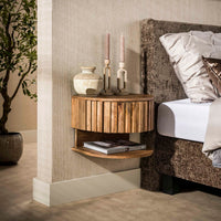 Nachttisch Ridge shelve schwebend 1 Schublade / Massiv Mango sand