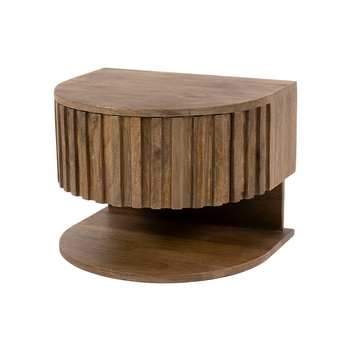 Nachttisch Ridge shelve schwebend 1 Schublade / Massiv Mango sand