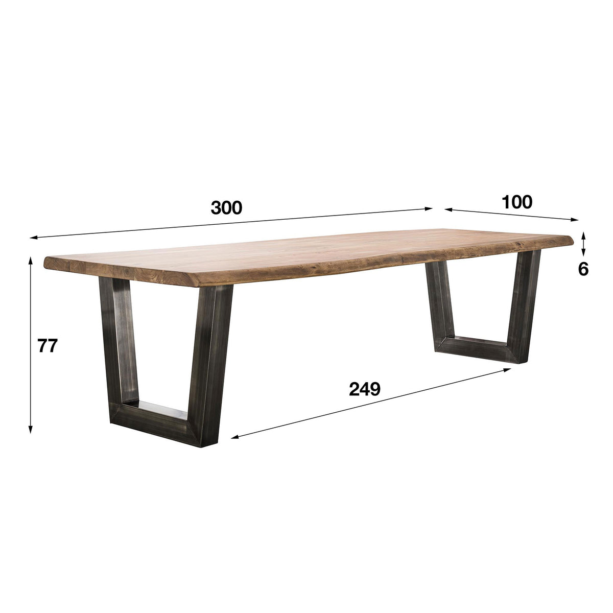 Esstisch Stamm 300cm / Massiv Akazie